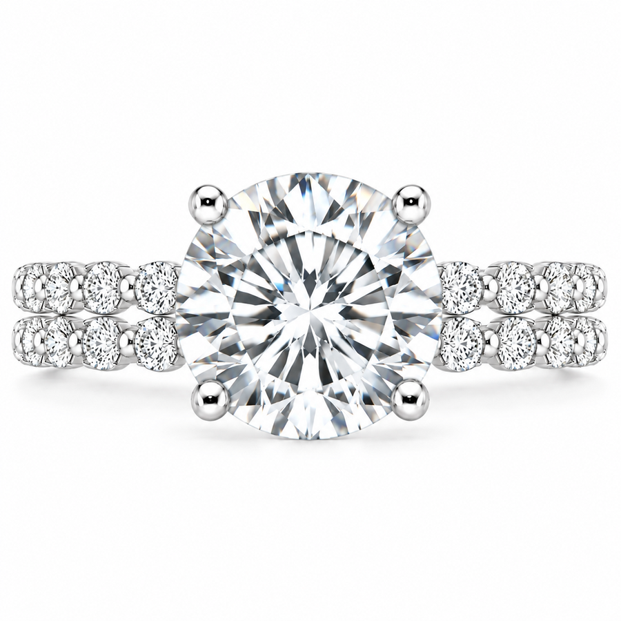 Marseille 6 CT Round Lab-Grown Diamond 2-Piece Bridal Set in 14K White Gold