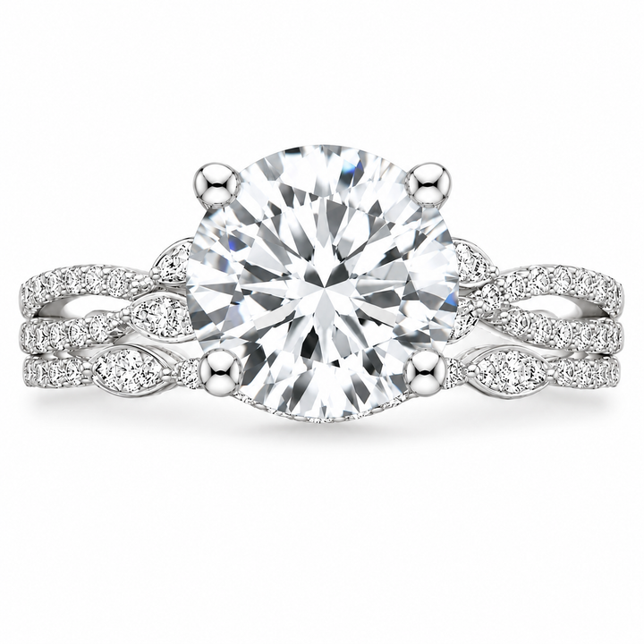 Luxe Willow 6 Carat Round Lab-Grown Diamond 2-Piece Bridal Set in 14K White Gold
