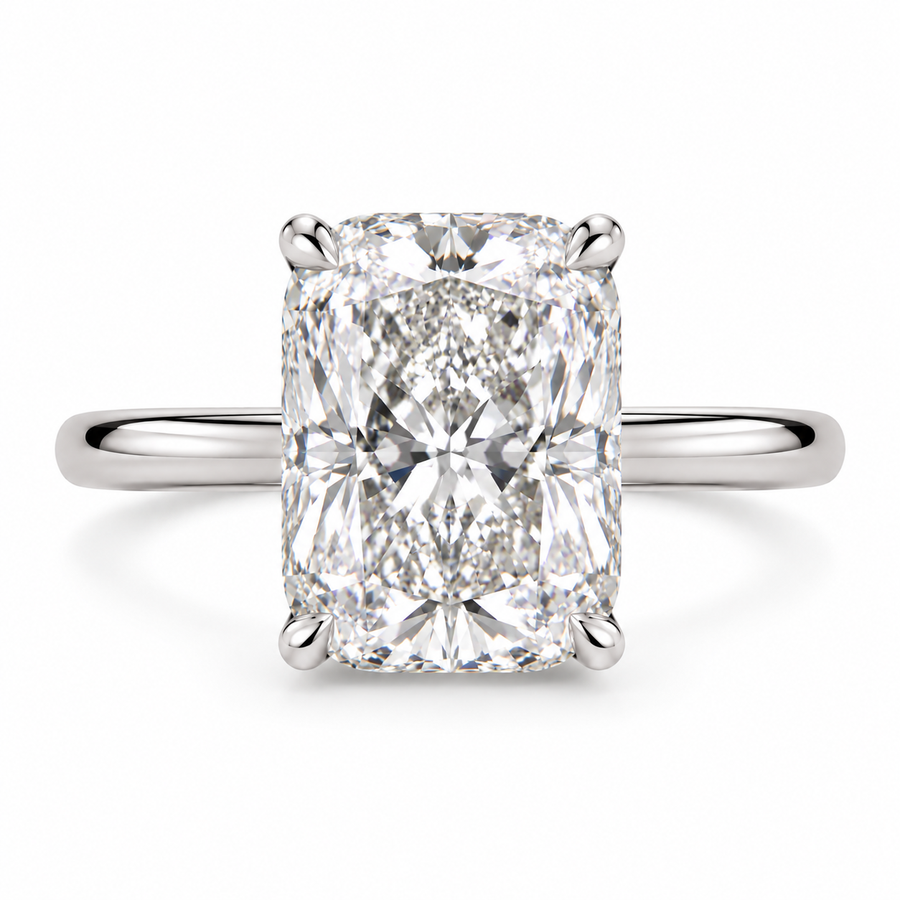 6 CT Cushion Cut Lab-Grown Diamond Classic Solitaire Engagement Ring