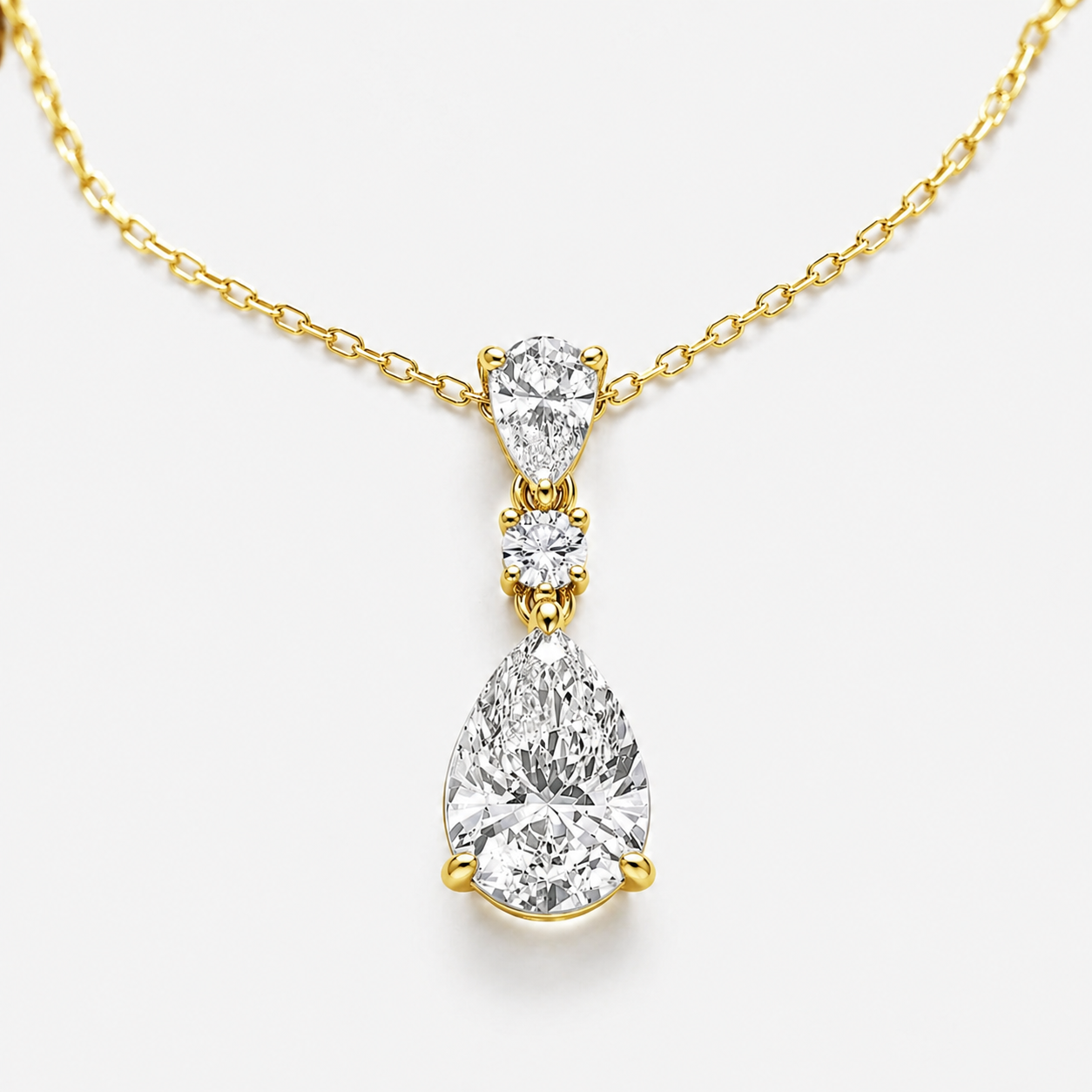 4.00 CTW Pear Lab-Grown Diamond Hinged Pendant (D–F / VS1–VS2, IGI Certified)