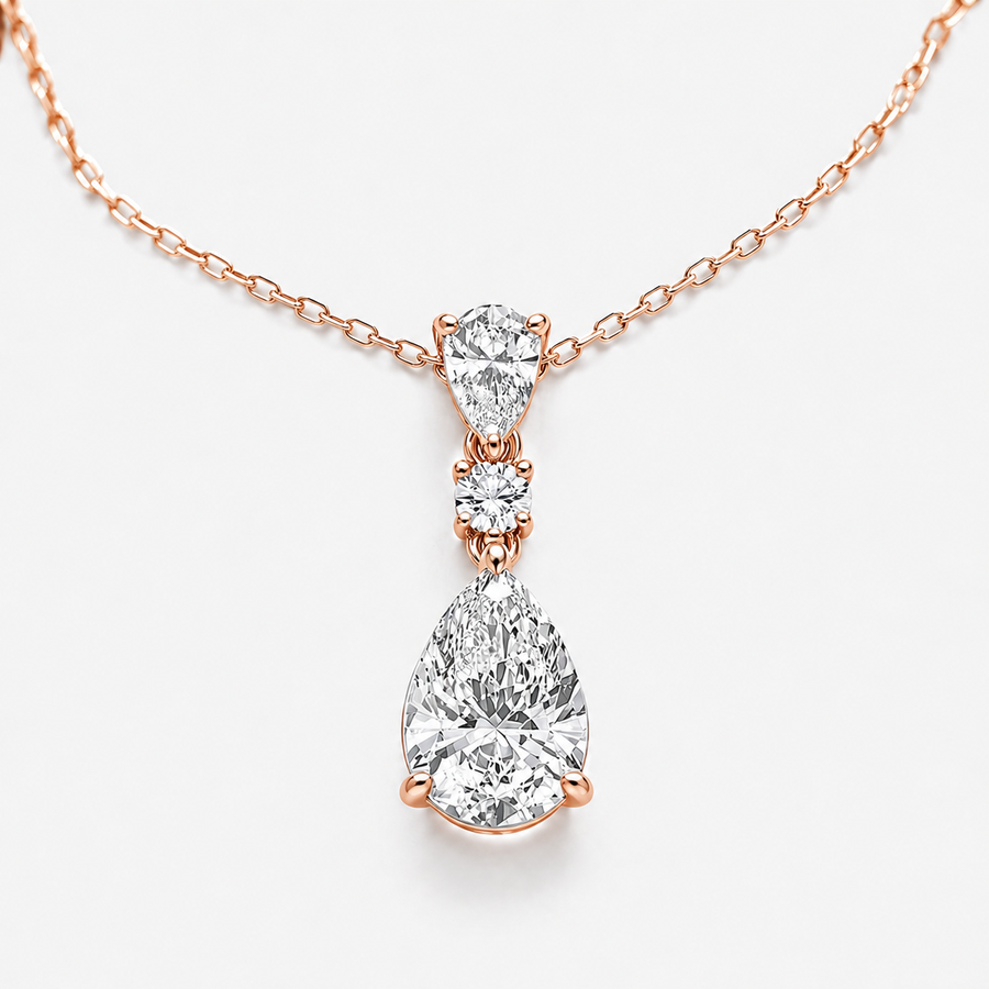 4.00 CTW Pear Lab-Grown Diamond Hinged Pendant (D–F / VS1–VS2, IGI Certified)
