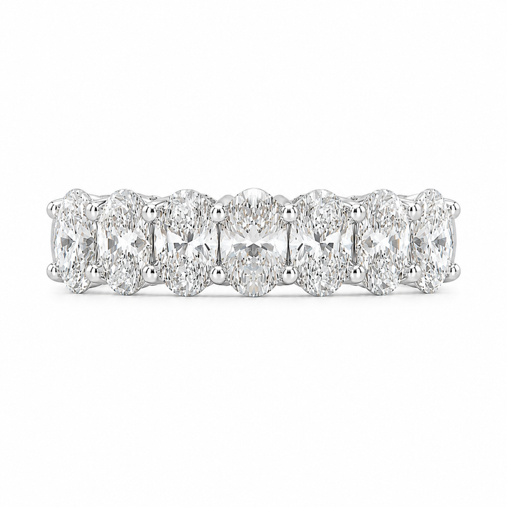 1.09 CT Lab-Grown Diamond Half Eternity Ring in 14K White Gold (D–F / VS1–VS2)