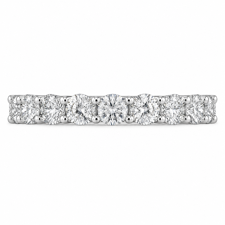 1.96 CT Lab-Grown Diamond Half Eternity Ring in 14K White Gold (D–F / VS1–VS2)