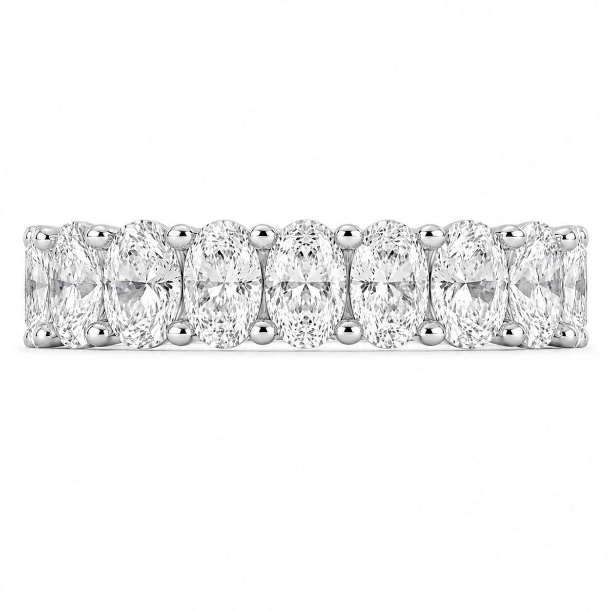 4.06 CT Lab-Grown Diamond Eternity Ring in 14K White Gold (D–F / VS1–VS2)