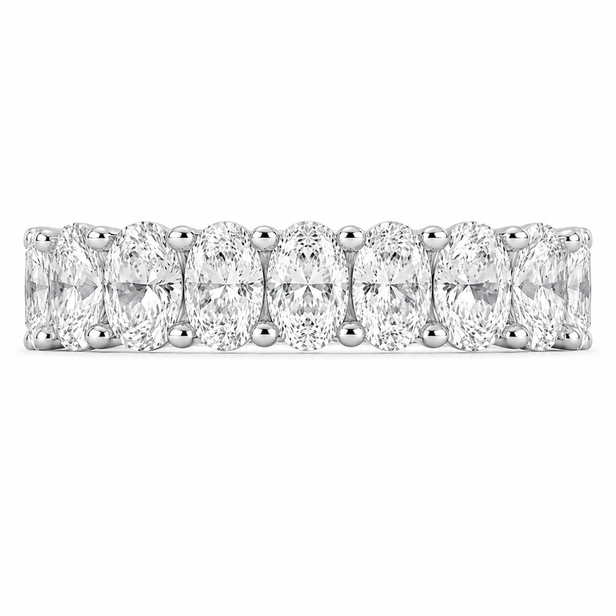 3.88 CT Lab-Grown Diamond Eternity Ring in 14K White Gold (D–F / VS1–VS2)