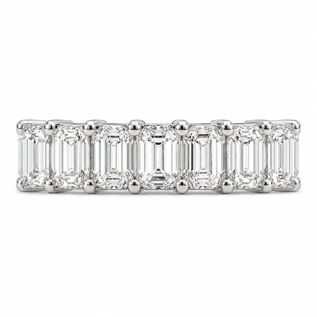 Diamond Half Eternity Ring 3.91 Carat Yellow Gold 14K