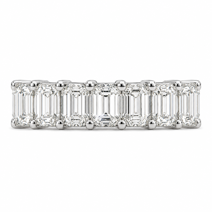 Diamond Half Eternity Ring 3.91 Carat Yellow Gold 14K