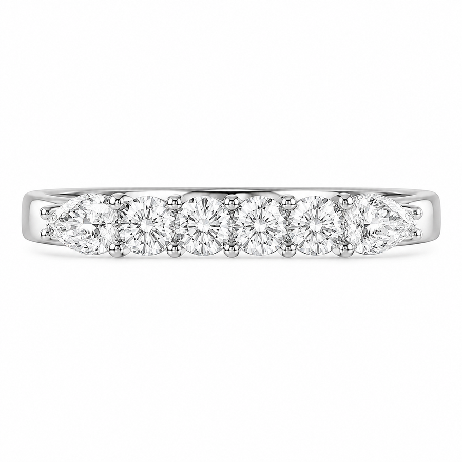 1.05 CT Lab-Grown Diamond Band Fashion Ring in 14K White Gold (D–F / VS1–VS2)