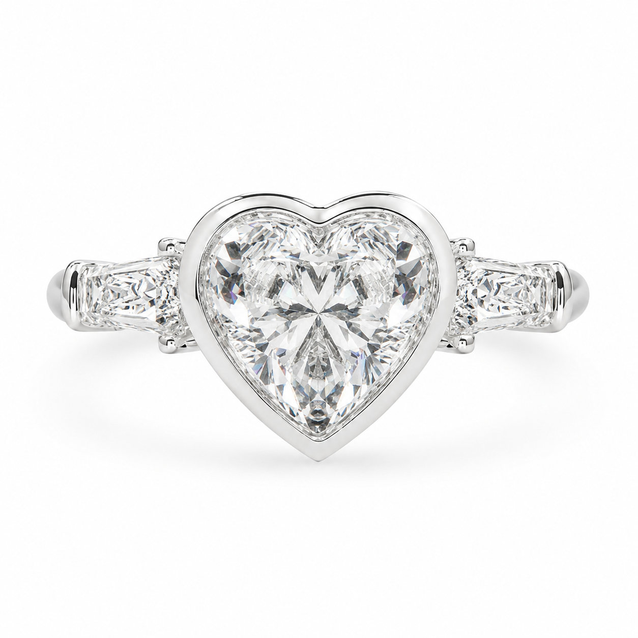 Emilia Heart Cut Trilogy 3 Stone Engagement Ring