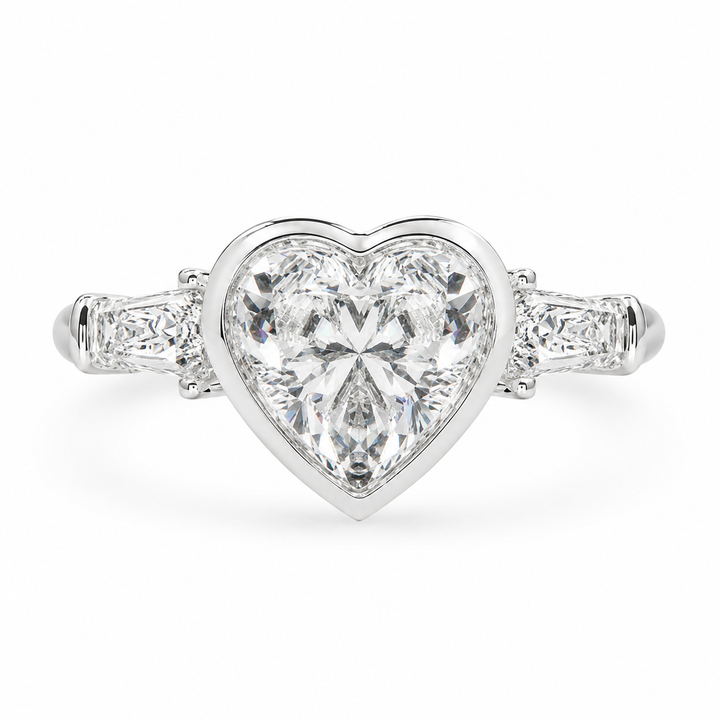 Emilia Heart Cut Trilogy 3 Stone Engagement Ring