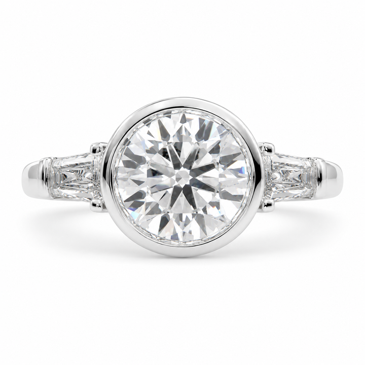 Emilia 1.5 Carat Round Cut Trilogy 3 Stone Engagement Ring — product image