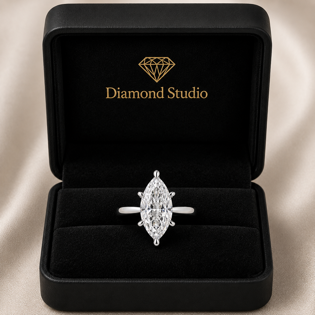 Juliana  Marquise Cut Classic Solitaire Engagement Ring