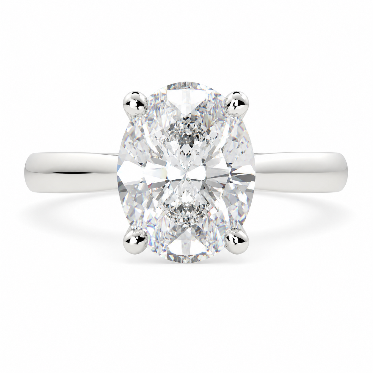 VS1 D Lab Grown Diamond Solitaire Oval Ring