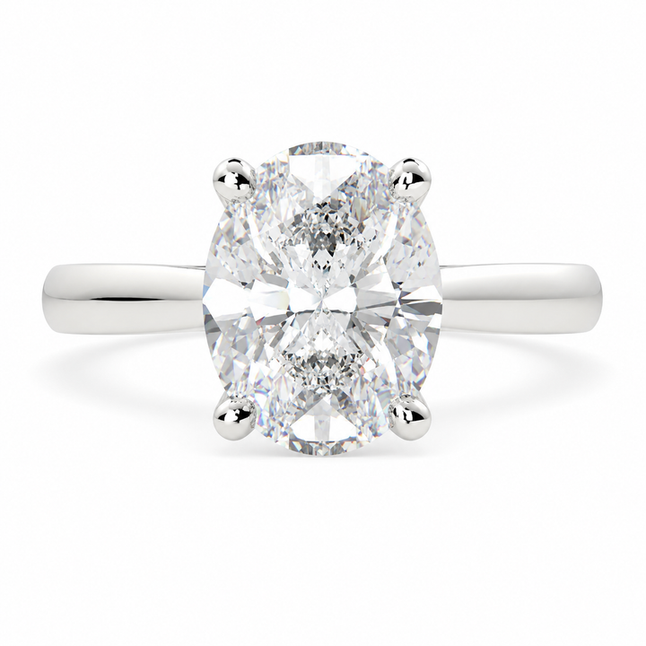 VS1 D Lab Grown Diamond Solitaire Oval Ring