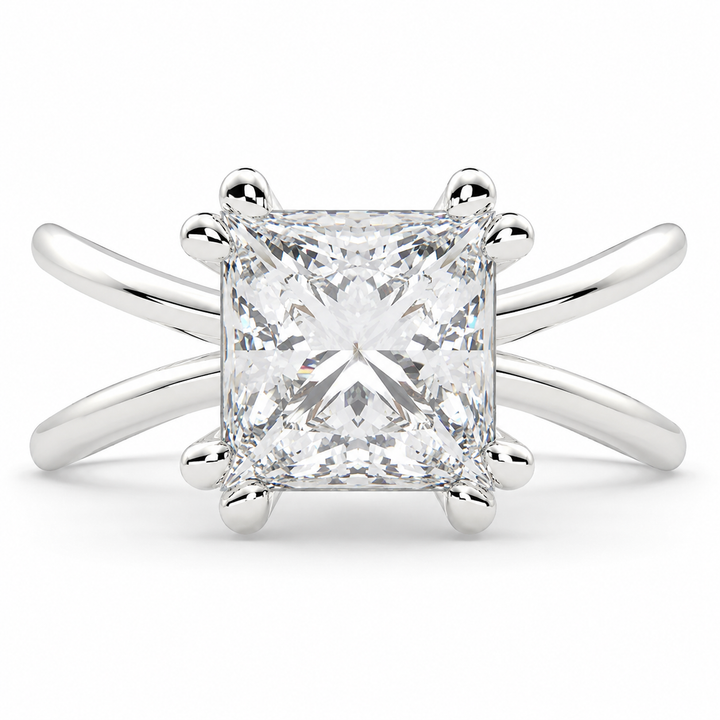 Tatiana  Princess Cut Solitaire Split Shank Engagement Ring