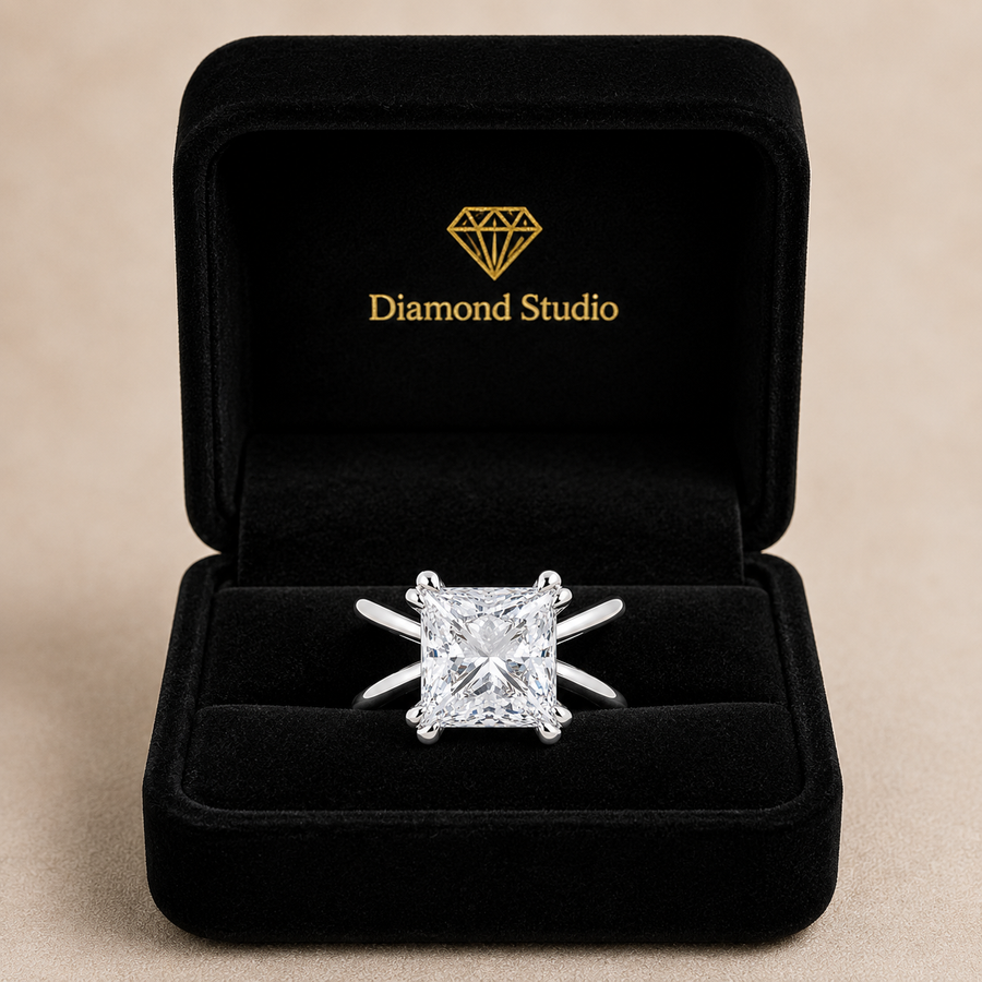 Tatiana 2 Carat Princess Cut Solitaire Split Shank Engagement Ring