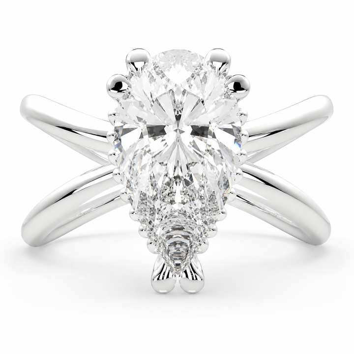 Tatiana 2 Carat Pear Cut Solitaire Split Shank Engagement Ring — product image