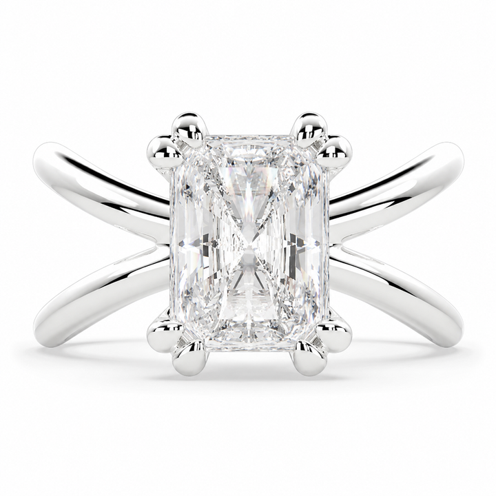 Tatiana 3 Carat Radiant Cut Solitaire Split Shank Engagement Ring