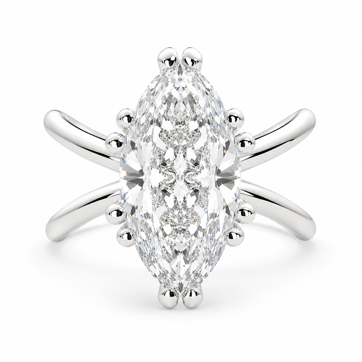 Tatiana 3 Carat Marquise Cut Solitaire Split Shank Engagement Ring — product image