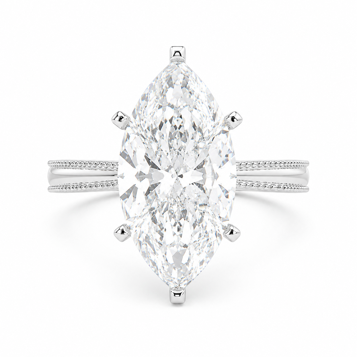 VS1 D Lab Grown Diamond Solitaire Marquise Ring