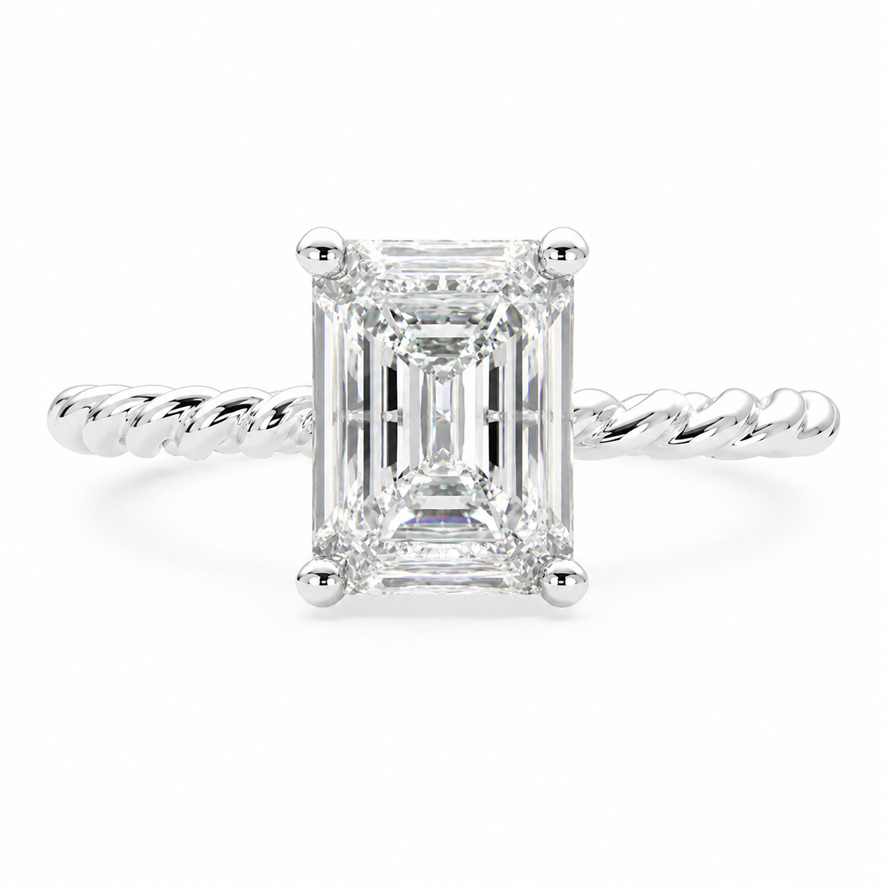 Renata 1 Carat Radiant Cut Solitaire Rope Engagement Ring