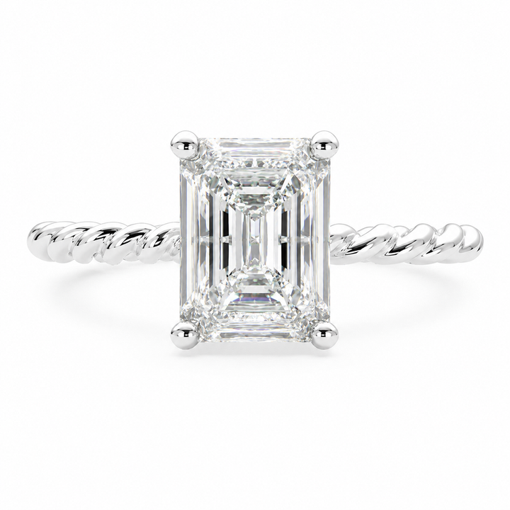 Renata 1 Carat Radiant Cut Solitaire Rope Engagement Ring — product image