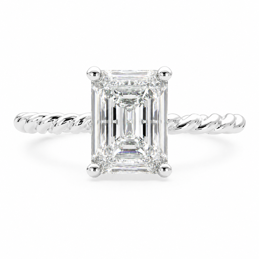 Renata 1 Carat Radiant Cut Solitaire Rope Engagement Ring