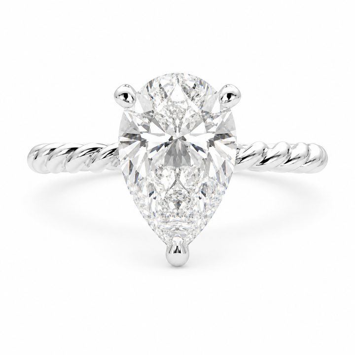 Renata 3 Carat Pear Cut Solitaire Rope Engagement Ring — product image