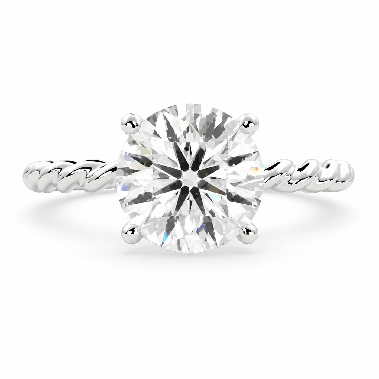 VS1 D Lab Grown Diamond Solitaire Round Ring