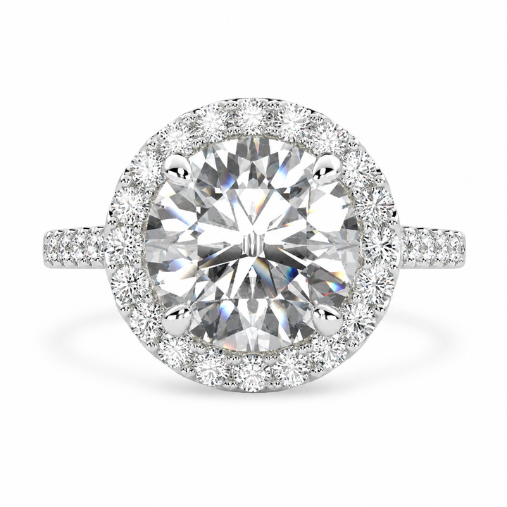 Bianca 2.5 Carat Round Cut Halo Pave Engagement Ring — product image