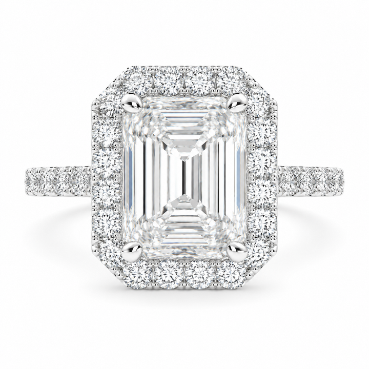 Bianca 2.5 Carat Radiant Cut Halo Pave Engagement Ring — product image