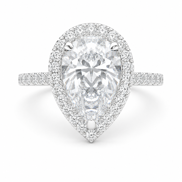 Bianca 1.5 Carat Pear Cut Halo Pave Engagement Ring — product image