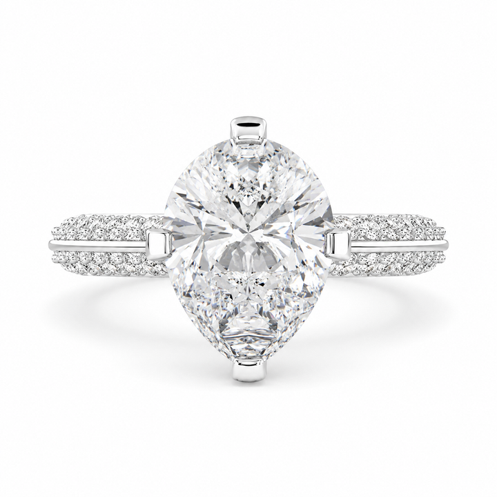 Daria 1.75 Carat Pear Cut Pave 6 Prong Engagement Ring — product image