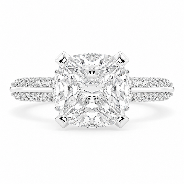 Daria 4.75 Carat Cushion Cut Pave 6 Prong Engagement Ring — product image