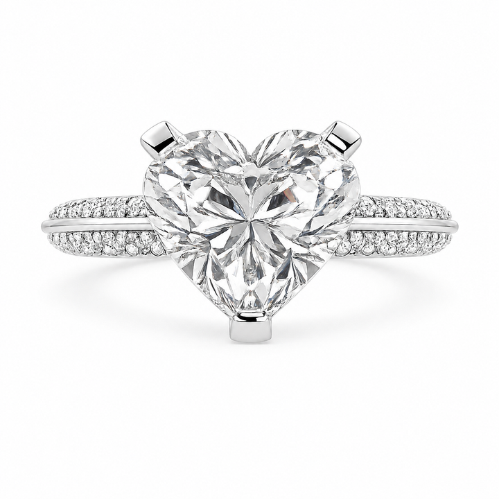 Daria 3.75 Carat Heart Cut Pave 6 Prong Engagement Ring — product image