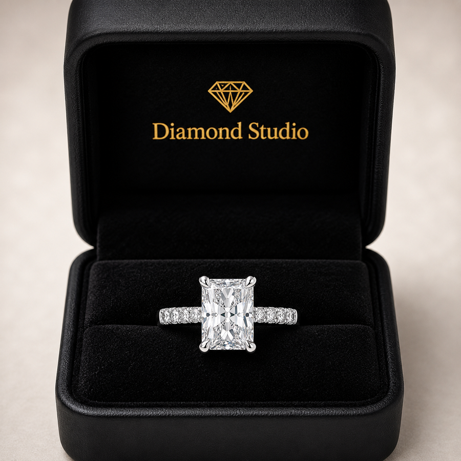 Federica 4.4 Carat Radiant Cut 4 Prong Engagement Ring