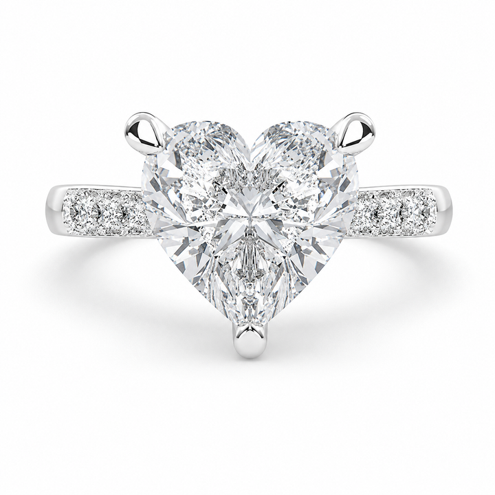 VS1 D Lab Grown Diamond Pave Heart Ring
