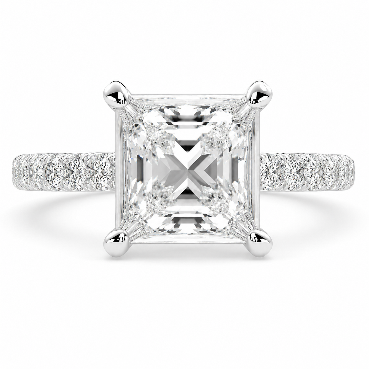 Ginevra  Princess Cut Tapered Engagement Ring
