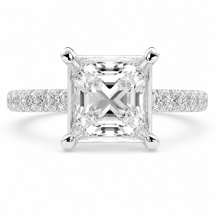 Ginevra  Princess Cut Tapered Engagement Ring