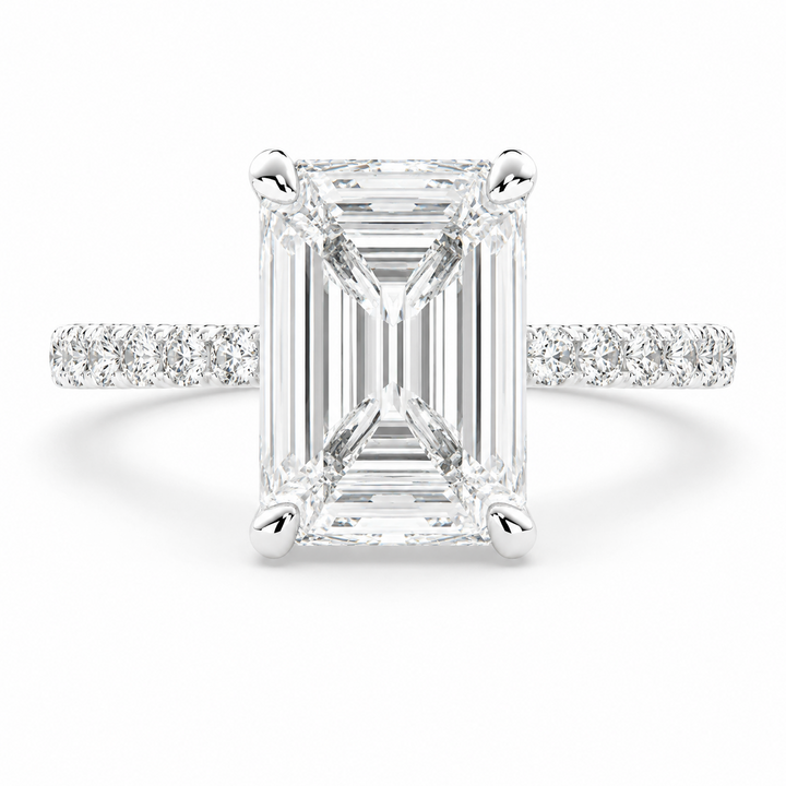 Ginevra 2.2 Carat Emerald Cut Tapered Engagement Ring — product image