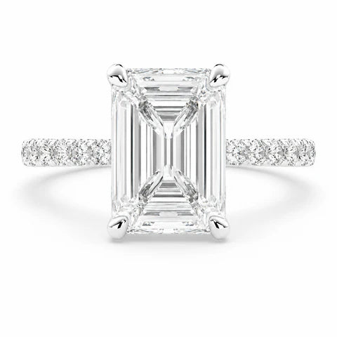 Ginevra 1.2 Carat Emerald Cut Tapered Engagement Ring
