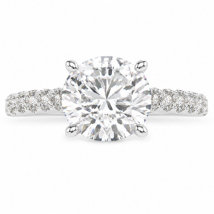 Ginevra 3.2 Carat Round Cut Tapered Engagement Ring — product image