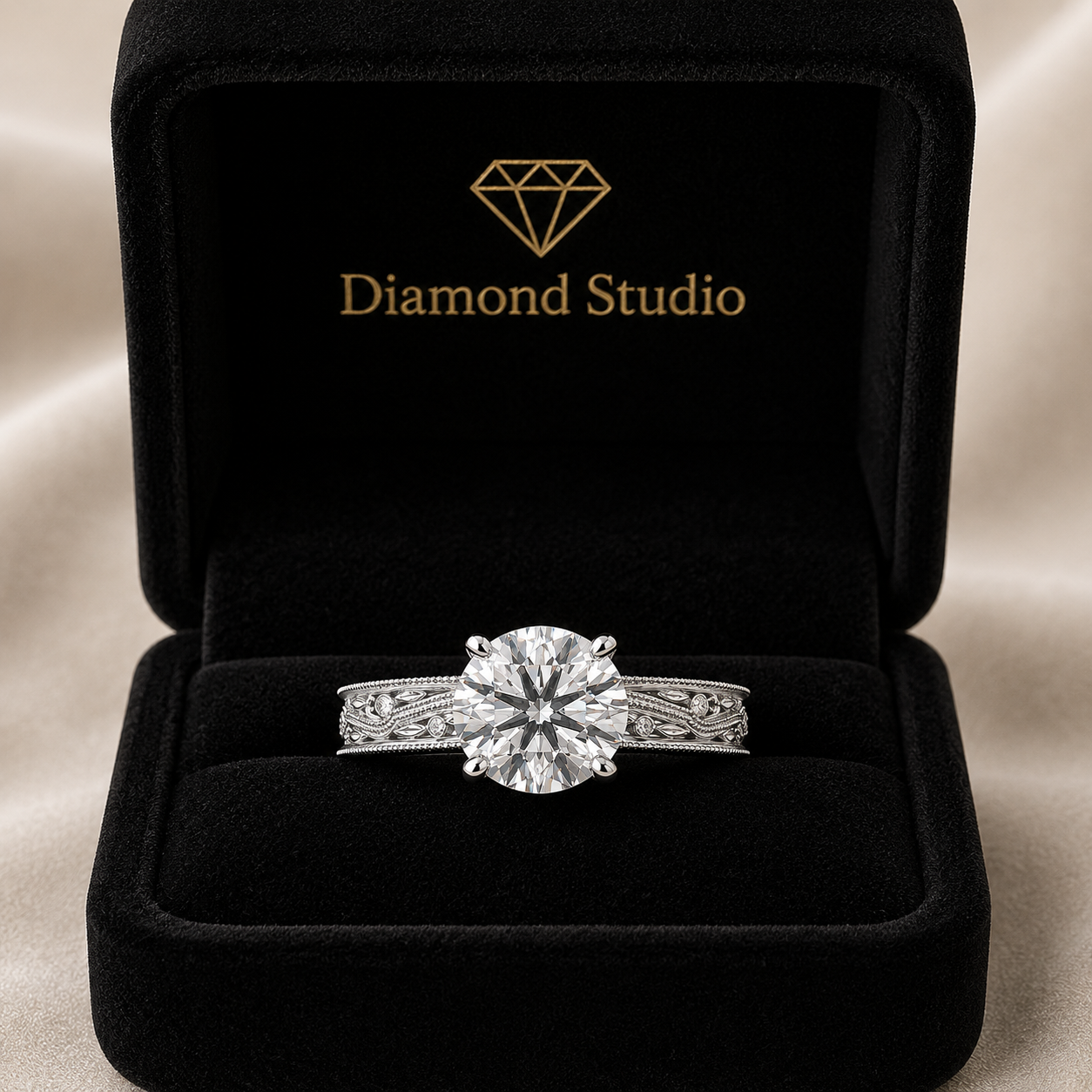 VS1 D Lab Grown Diamond Solitaire Round Ring