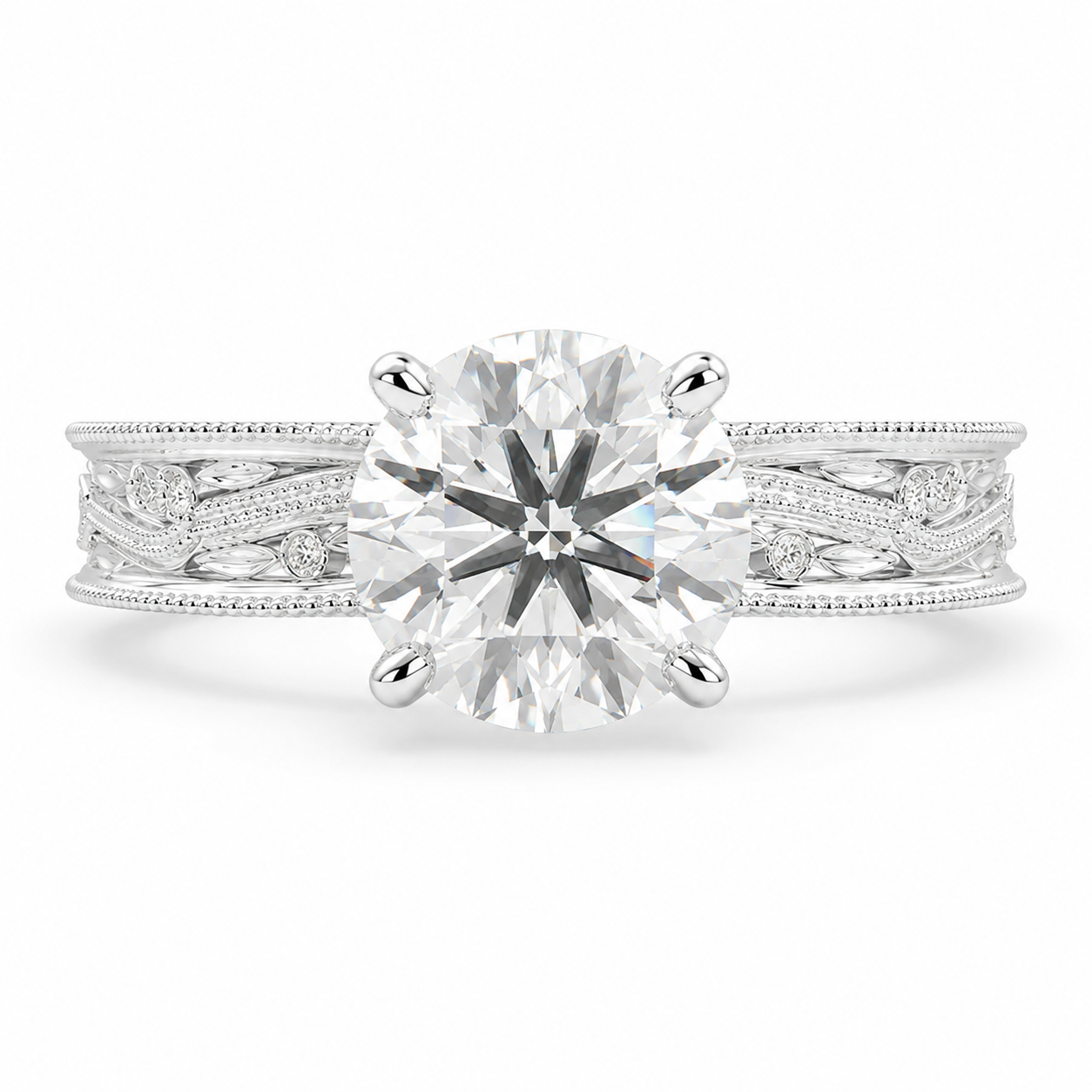 VS1 D Lab Grown Diamond Solitaire Round Ring