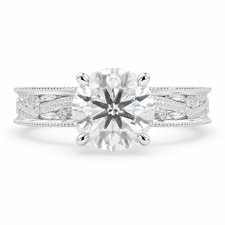 VS1 D Lab Grown Diamond Solitaire Round Ring