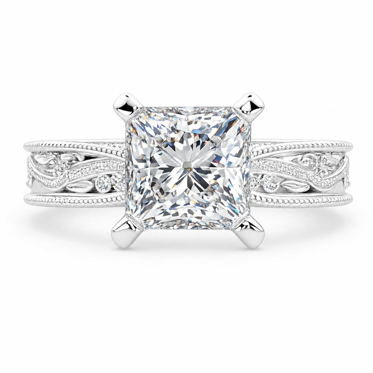  VS1 D Lab Grown Diamond Solitaire Princess Ring