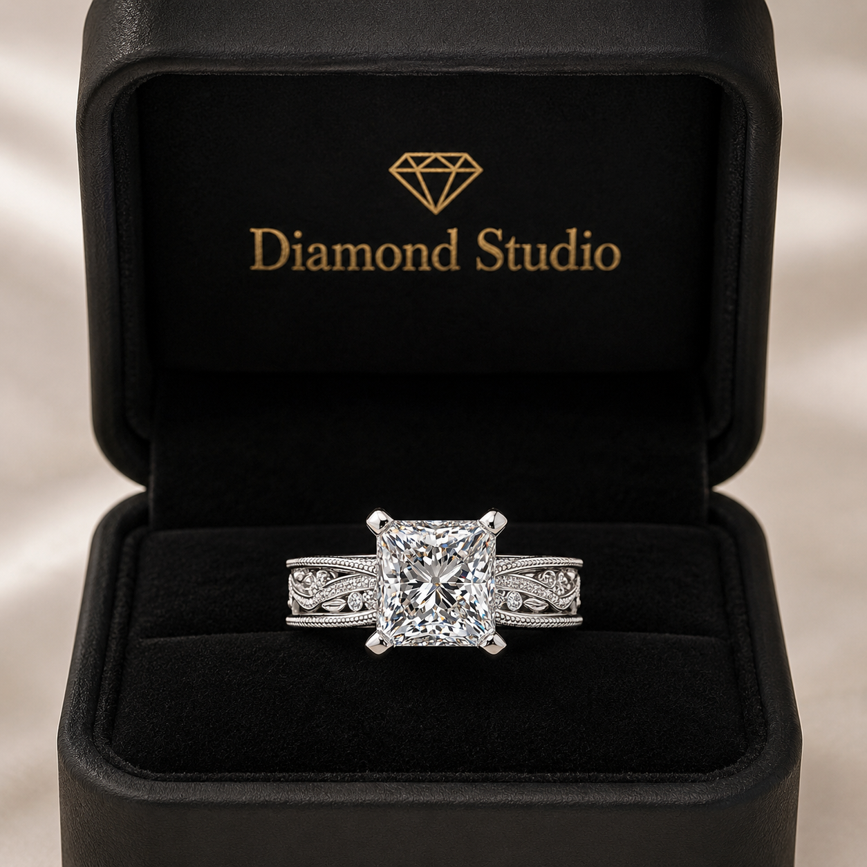  VS1 D Lab Grown Diamond Solitaire Princess Ring