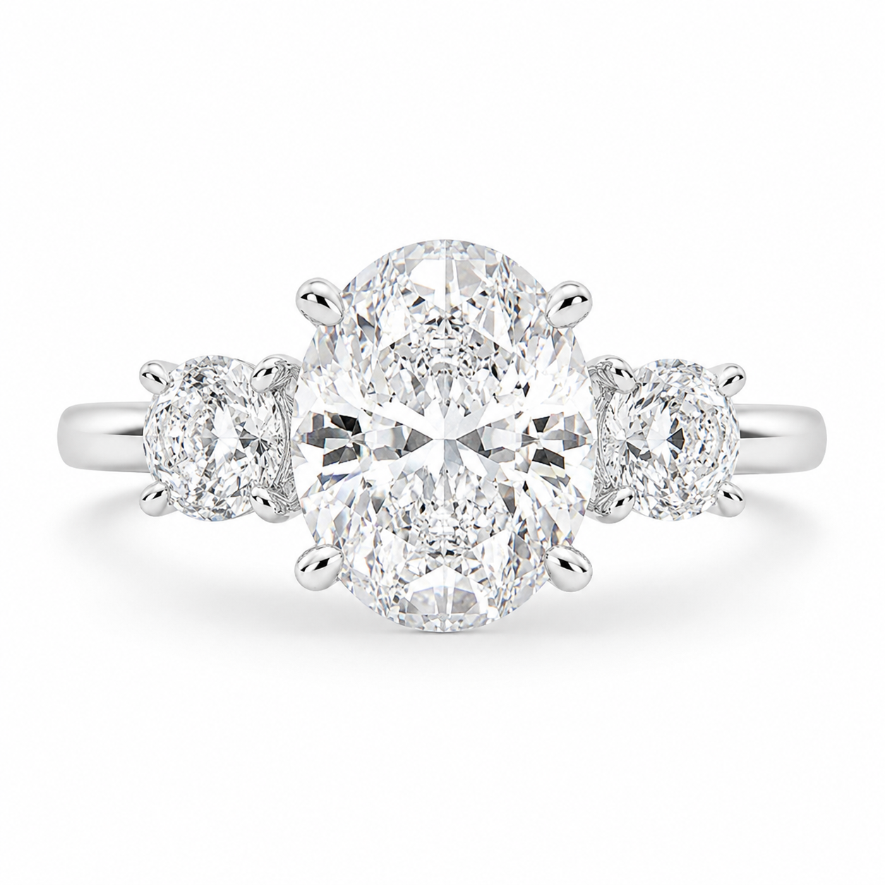 VS1 D Lab Grown Diamond Trilogy Oval Ring