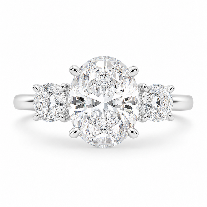 VS1 D Lab Grown Diamond Trilogy Oval Ring