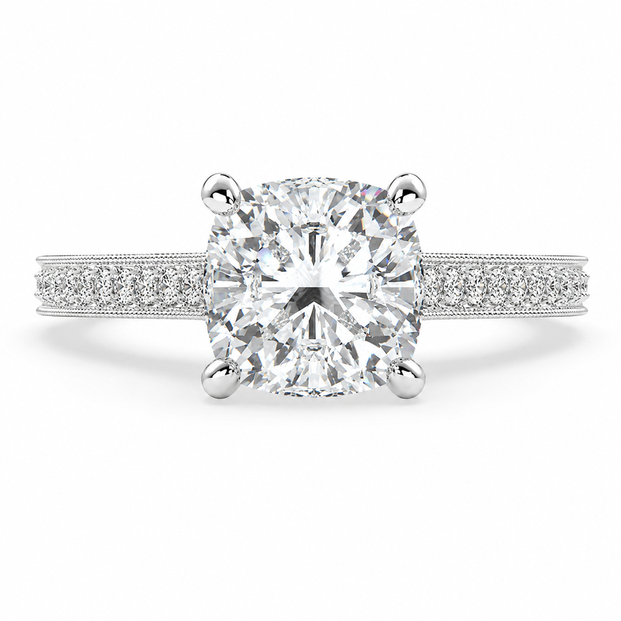 Martina 1.75 Carat Cushion Cut Pave Engagement Ring
